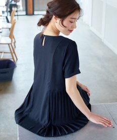 Tiaclasse 【新色追加・洗える】サイドプリーツチュニックブラウス