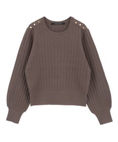 YECCA VECCA 金釦ミニケーブルニット