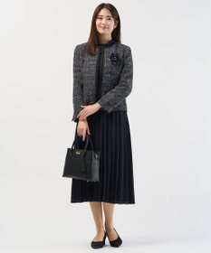 J.PRESS LADIES 【セットアップ対応】ファンシーツイード ノーカラー ジャケット