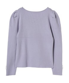 earth music&ecology ハートネック袖パールニットプルオーバー