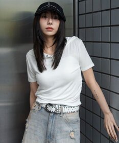 WEGO ヘンリーネックフードT