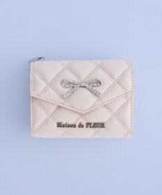 Maison de FLEUR リボンビジューキルティングウォレット