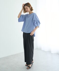 YECCA VECCA リネンライクシャイニーツイルパンツ