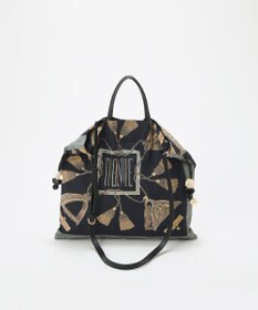 TOPKAPI 【TREASURE TOPKAPI】【アップデート】マイルドサテン スカーフ柄 巾着 ショルダートートバッグ
