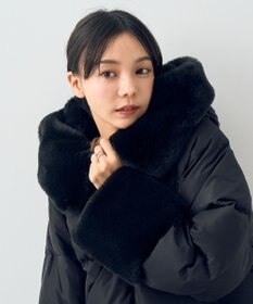 earth music&ecology フードファー中綿ショートコート