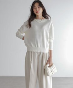 組曲 S 編み柄ディテールニット