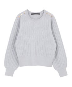 YECCA VECCA 金釦ミニケーブルニット