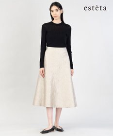 23区 【エステータ】シャイニージャカード フレアスカート