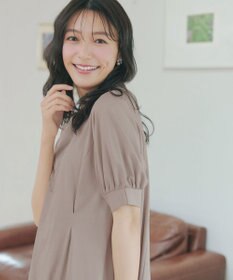 Tiaclasse 【おのののかさん着用】「サマケア」パフスリーブAラインワンピース