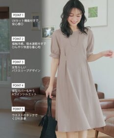 Tiaclasse 【おのののかさん着用】「サマケア」パフスリーブAラインワンピース