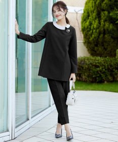 Tiaclasse 【3WAY・ストレッチジョーゼット】付け襟チュニック