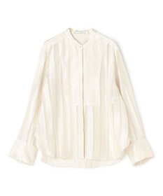 BEIGE， HAUYNITE / シアーストライプバンドカラーブラウス