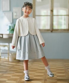 組曲 KIDS 【110-140㎝】 フラワーアーチワンピース＆ボレロジャケットセット