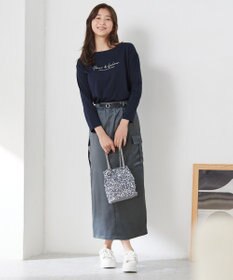 ANY SIS 【洗える】ラメ刺繍長袖 Tシャツ