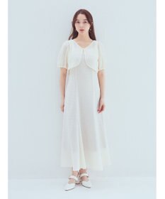 earth music&ecology ＳＥＴ２点パフスリーブブラウス＋キャミワンピース