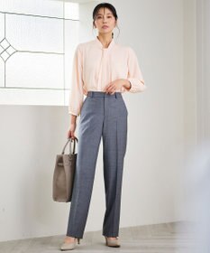 23区 【洗える】バックサテンアムンゼン ボウタイ付き ブラウス