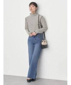 earth music&ecology セルフカットフレアデニムパンツ