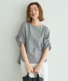YECCA VECCA パールタックスリーブブラウス