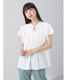 earth music&ecology ギャザーフレンチスリーブブラウス