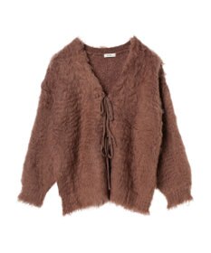 earth music&ecology 起毛リボンニットカーディガン