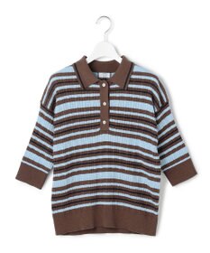 J.PRESS YORK STREET 【WOMEN】コットンボーダー ニットポロシャツ