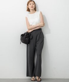 23区 L 【新色追加/洗える】コットンベアジャージー ノースリーブ Tシャツ