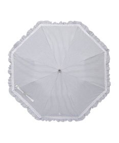 MOONBAT 【遮光/晴雨兼用日傘】POLO RALPH LAUREN(ポロ ラルフローレン) ストライプフリル 折りたたみ傘 楽折 遮熱 UV