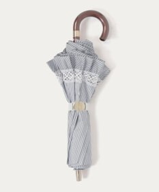 MOONBAT 【遮光/晴雨兼用日傘】POLO RALPH LAUREN(ポロ ラルフローレン) ストライプフリル 折りたたみ傘 楽折 遮熱 UV