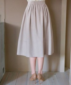 Tiaclasse 【選べる丈】麻調タックフレアスカート