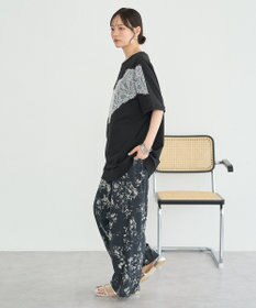 earth music&ecology レース切替ドルマン裏毛プルオーバー