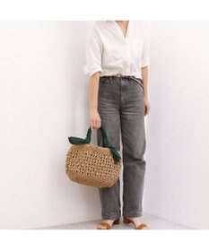 UNBILLION カシュカシュ cachecache / 下がりリボン柄編みトート