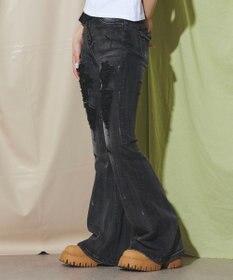 WEGO 【美脚】ダメージフレアデニム