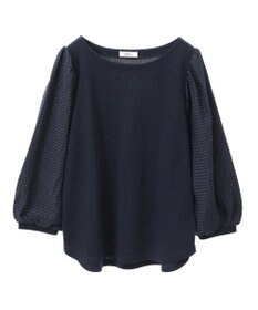 earth music&ecology シアーチェックスリーブプルオーバー