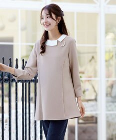 Tiaclasse 【3WAY・ストレッチジョーゼット】付け襟チュニック