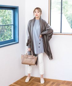 Tiaclasse 【洗える】ストール風カーディガン