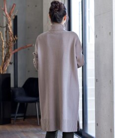 Tiaclasse 【洗える】華のあるニットタートルワンピース