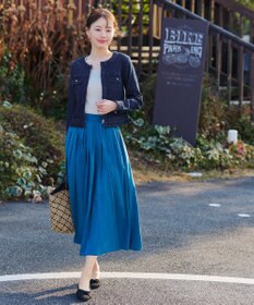 Tiaclasse 【洗える】ノーカラーデニムジャケット