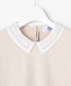 J.PRESS LADIES L レーヨンストレッチ 刺繡襟 ニット