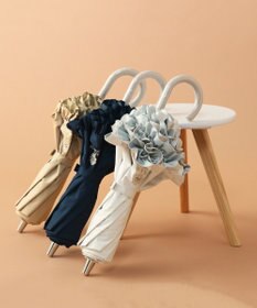 MOONBAT 【一級遮光/晴雨兼用/遮熱/UV】PAUL&JOE ACCESSOIRES(ポール & ジョー)晴雨兼用日傘 クリザンテームワンポイントフリル