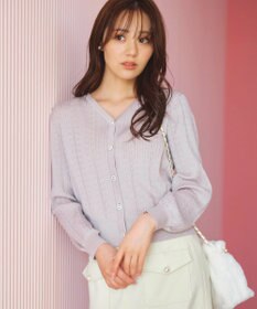 Feroux 【洗える】ビジューボタン カーディガン