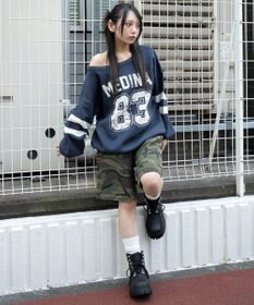 WEGO 【2025年秋冬新作】2WAYグラフィックワンショルBIGニット