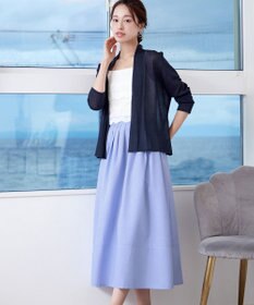 Tiaclasse 【選べる丈】麻調タックフレアスカート