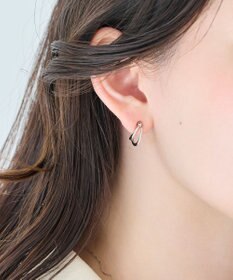 Phoebe 〈アレルギー対応〉ベーシックダブルフープセラミックピアス　シルバー