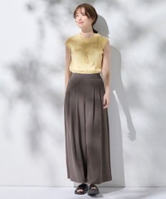 ANY L 【洗濯機可/接触冷感/UVカット】汗ジミ防止テレコノースリーブプルオーバー