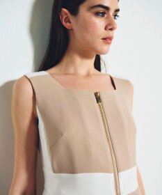 GRACE CONTINENTAL ラインバイカラードレス