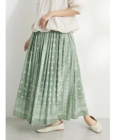 CRAFT STANDARD BOUTIQUE パネル柄マキシギャザースカート