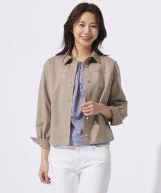 J.PRESS LADIES 【洗える】ツイルジャージー シャツ ジャケット