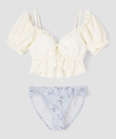 San-ai Resort（三愛水着楽園） 軽い着け心地でしっかり盛れる【楽盛り水着】　パフスリーブワイヤービキニ　9M　【San-ai Resort（サンアイリゾート）】