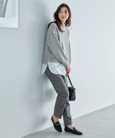 ANY 【洗濯機可能】シャツコンビケーブルニット