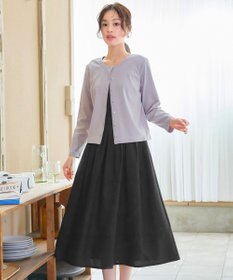 Tiaclasse 【選べる丈】麻調タックフレアスカート